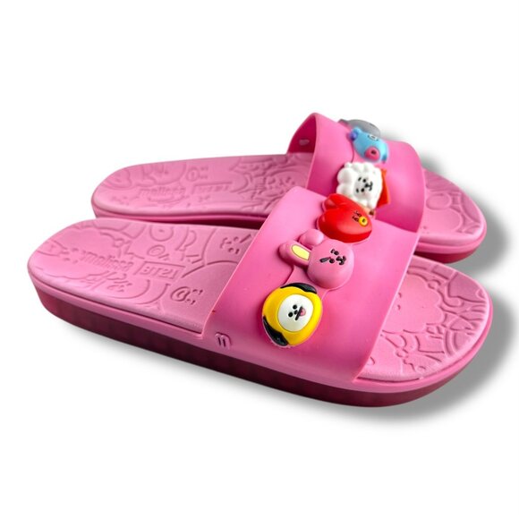Melissa Beach Slide Sandal Next Gen + BT21 Pink Size W8 EU39 - Picture 2 of 10
